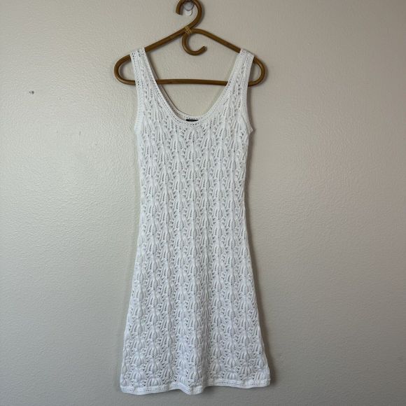 Kenneth Cole Dresses & Skirts - Kenneth Cole Reaction Crochet Knit Sleeveless Dress White Large